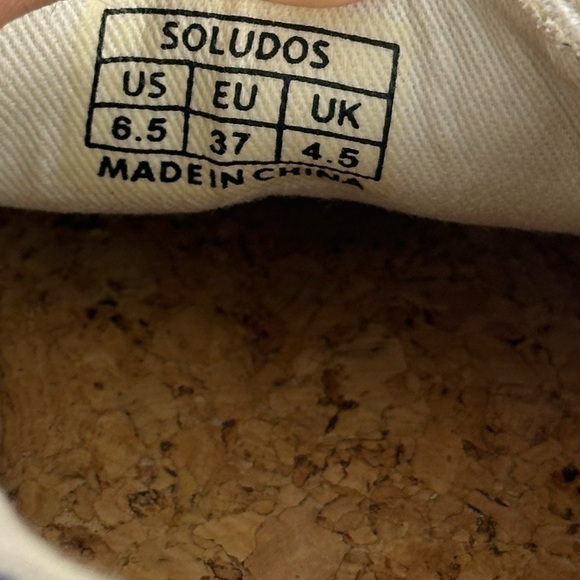 Soludos Peace Out Sun Embroidered Canvas Boho Sneakers Women’s Sz 6.5 - Picture 8 of 8